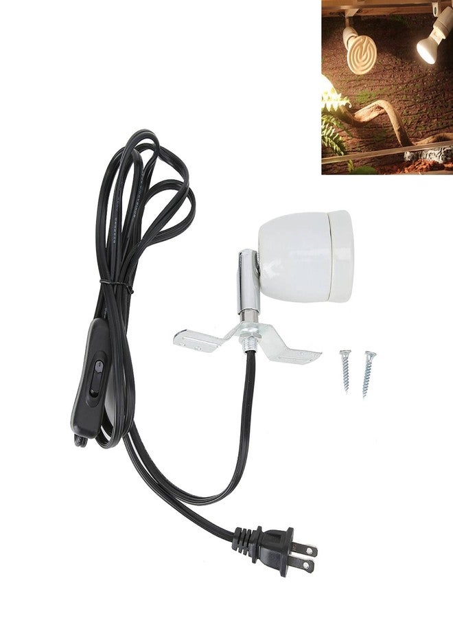 Hffheer Light Fixture Holder, E27 Base Bulb Socket Adjustable Reptile Lamp Holder Bracket Light Stand for Lizard Turtle Tortoise Reptile Ceramic Lamp Holder(110-240V) - Image 1